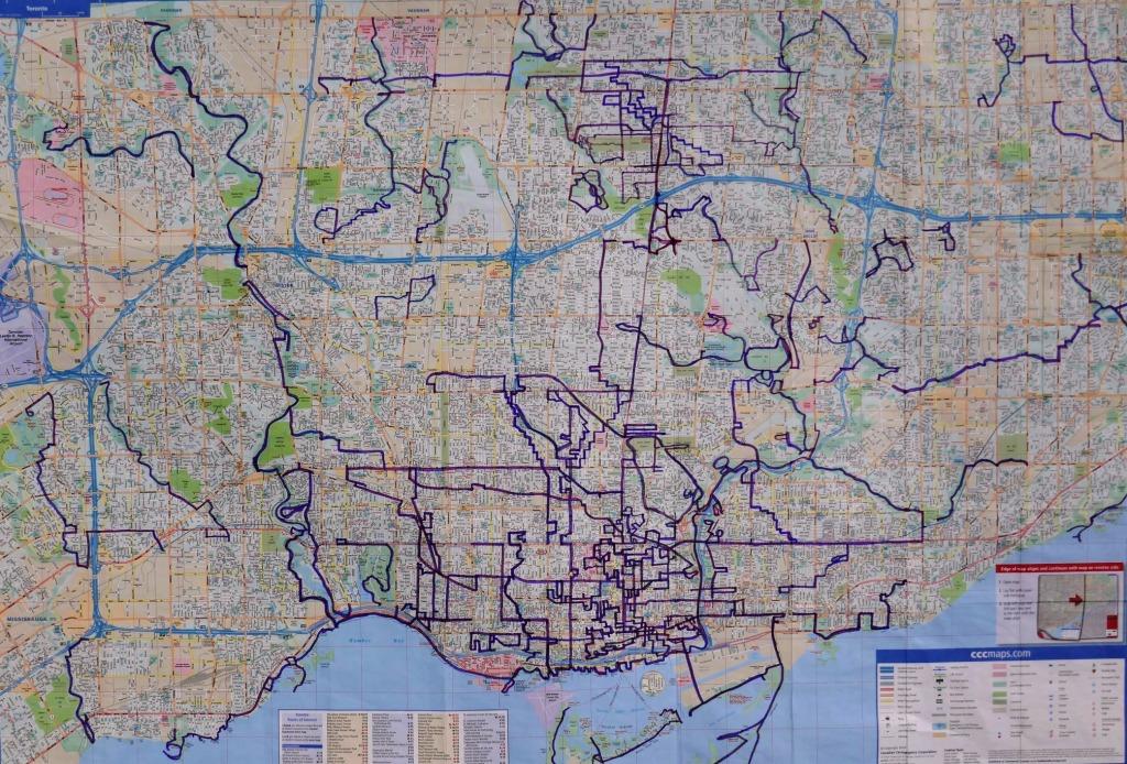 Tracking my 2021 Toronto walks in purple marker