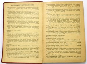 Front inside cover: Baedeker's guidebooks offerings (including The Dominion of Canada with Newfoundland)