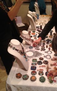 Table of jewellery at Carole Tanenbaum Vintage Collection