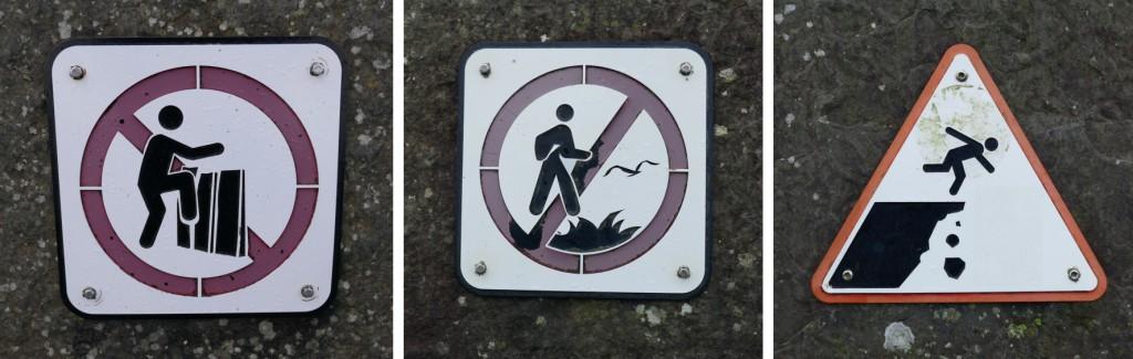 Signs at Cliffs of Moher ~ stay on the path!