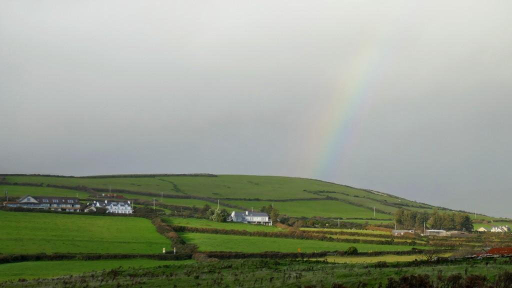 There was even a rainbow over the bright green fields on the way back to town.