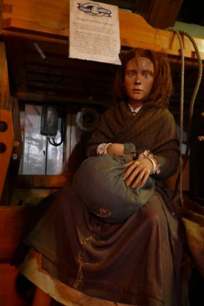 An orphan girl aboard the Jeanie Johnston. An ancestor of mine, Bridget Campbell, came over to Quebec from Sligo, Ireland, at the age of 15, so I found this model particularly touching.