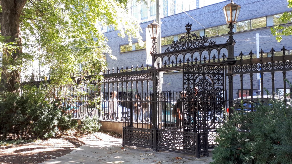Kissing gates at Osgoode Hall, facing Queen Queen Street