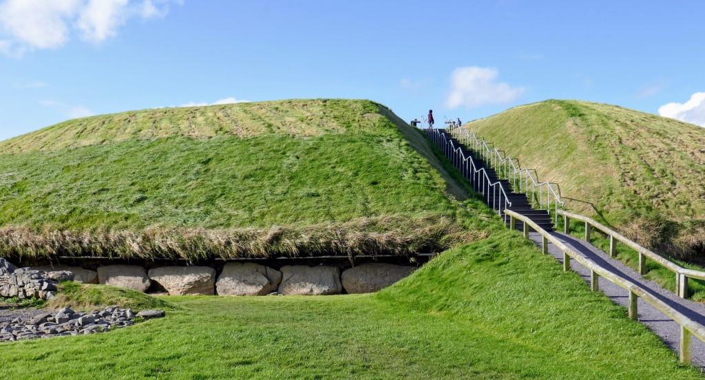 You can climb the stairs to the top of the neolithic passage grave at Knowth. What a view!