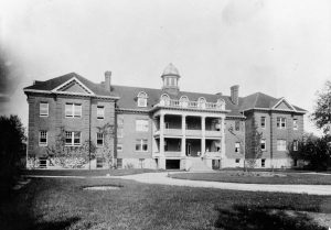 Mohawk Institute, view of the school façade, Brantford, Ontario, unknown date