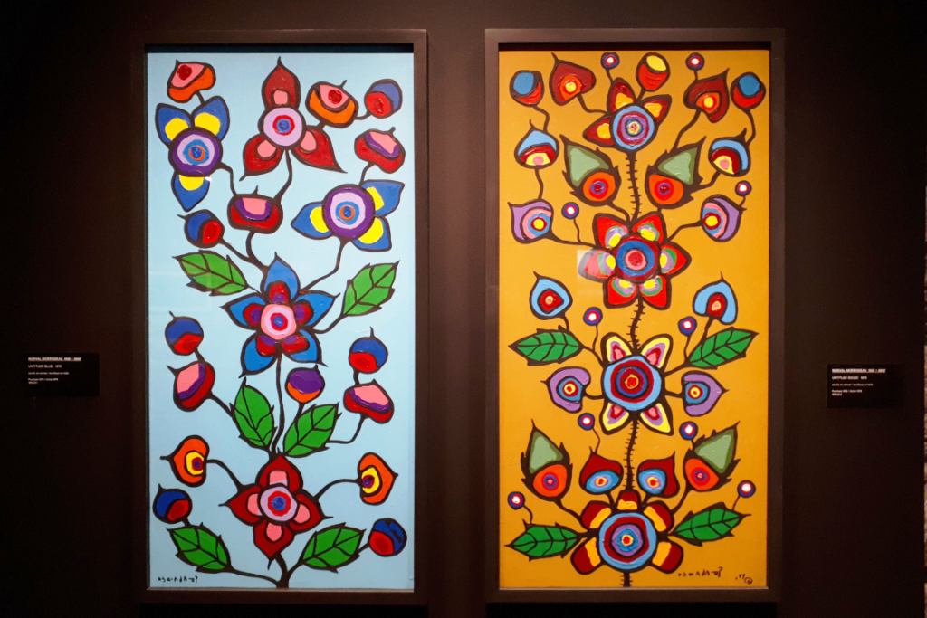 Norval Morrisseau, Untitled (Blue) and Untitled (Gold), 1979