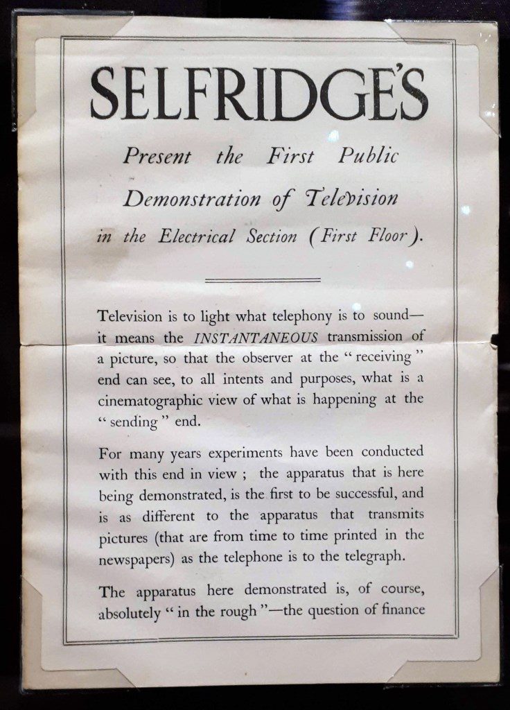 Selfridge's Program at MZTV Museum