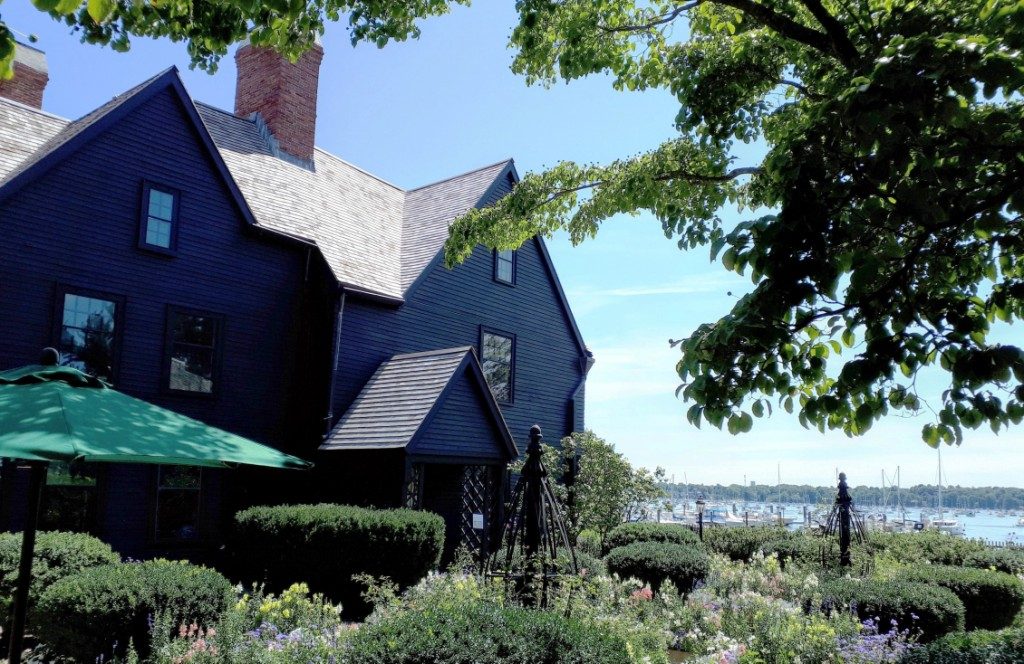 Two of the seven gables (which must intersect with the roof line to be so named), and the seaside garden