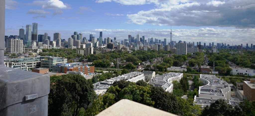 View south towards downtown and Lake Ontario from Casa Loma's Norman Tower